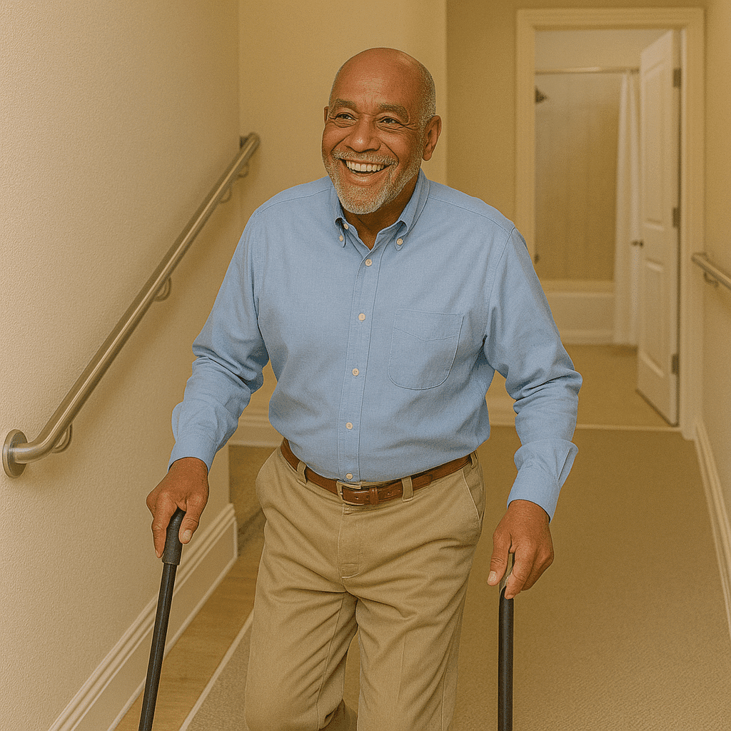 An African American man aging in place.